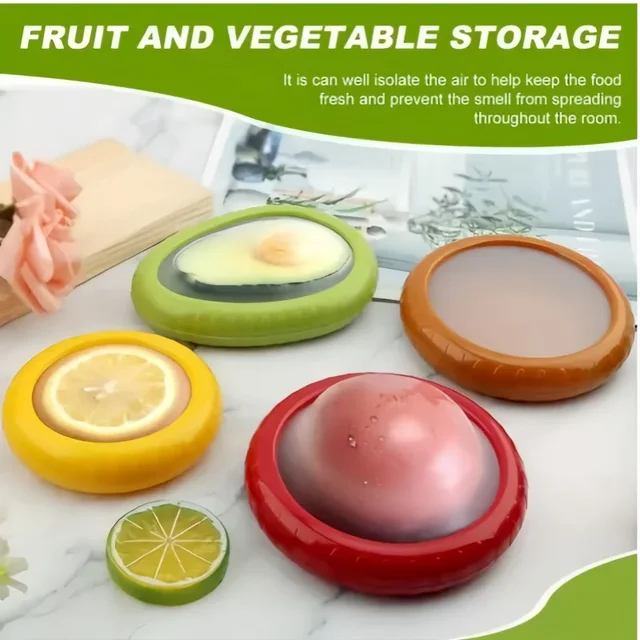 Scatola per la conservazione degli alimenti in silicone per frutta e verdura da 1 pezzo/4 pezzi, set di contenitori per la conservazione degli alimenti, portatile, impilabile e a prova di perdite, per mantenere 1
