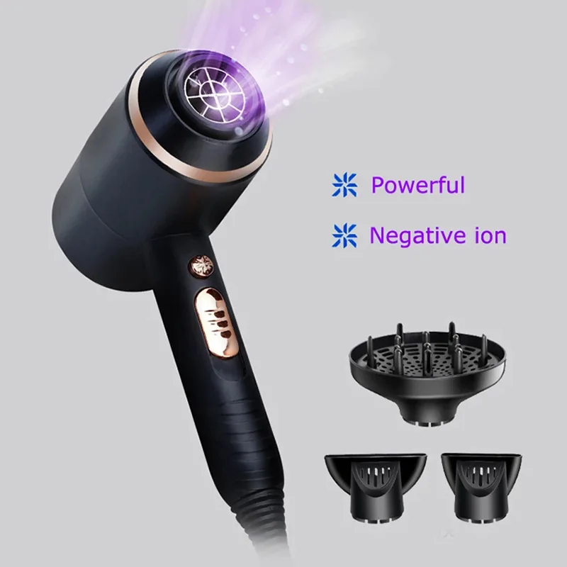 1700W Hair Dryer for Fast Drying with Hair Dryer Concentrator and Diffuser 5 Speed and 2 Heat Setting