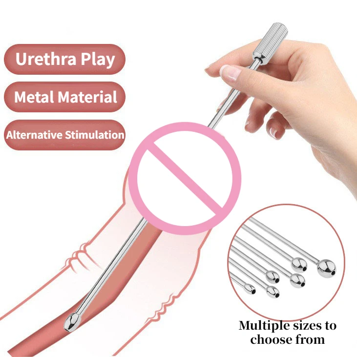 Male Metal Hollow Long Horse Eye Stick Urethral Plug Insertion Urethral Dilation Prostate Stimulation Masturbator Adult Sex Toys