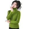 2025 Women Pullovers Turtleneck Sweater Solid Color Pile Neck Knitwear Autumn Winter Warm Jumper Tops Pull Femme Christmas Gift 5