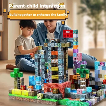 Magnetic building blocks toy building blocks full set of children's DIY assembly toy building blocks table building games June 1 1