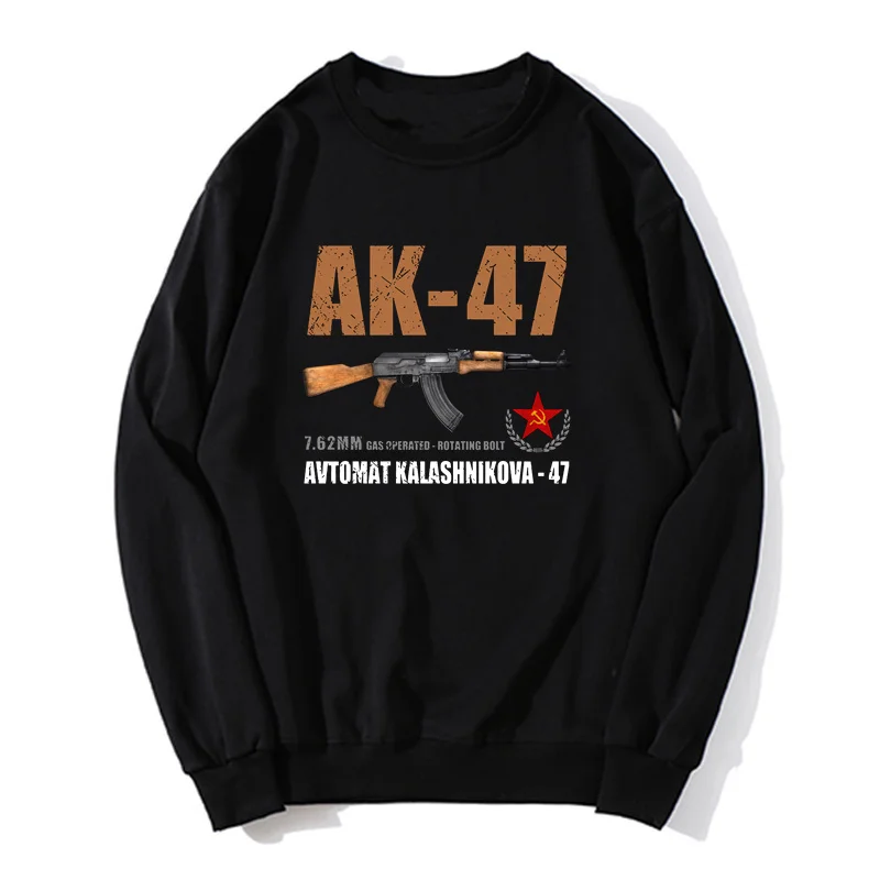 AK-47 Avtomat Kalashnikova Russian Riffle Hoodie Herren Übergroßer Pullover Unisex Sweatshirt Streetwear Harajuku