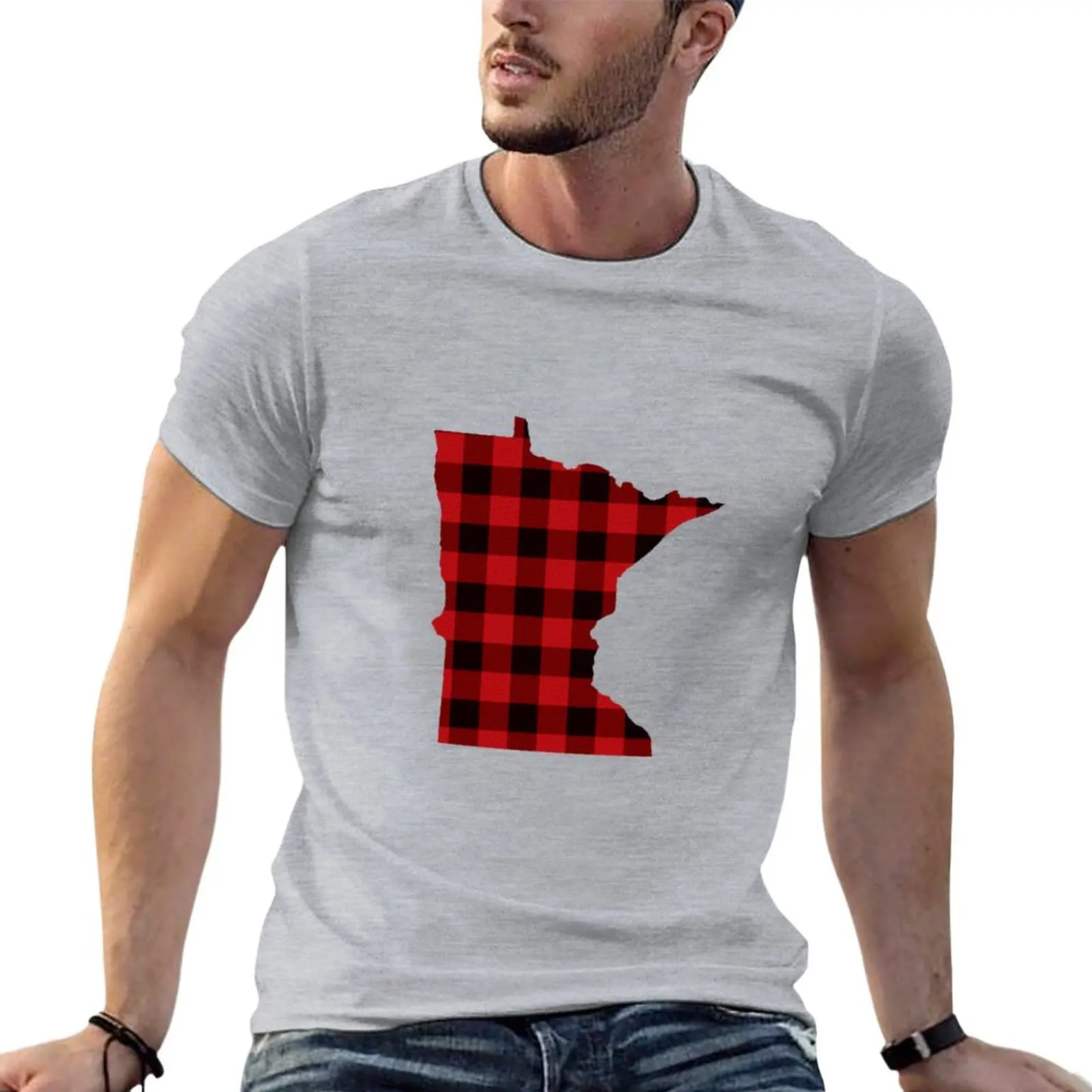 

Red Plaid Minnesota T-Shirt Blouse hippie clothes boys animal print shirt men workout shirt