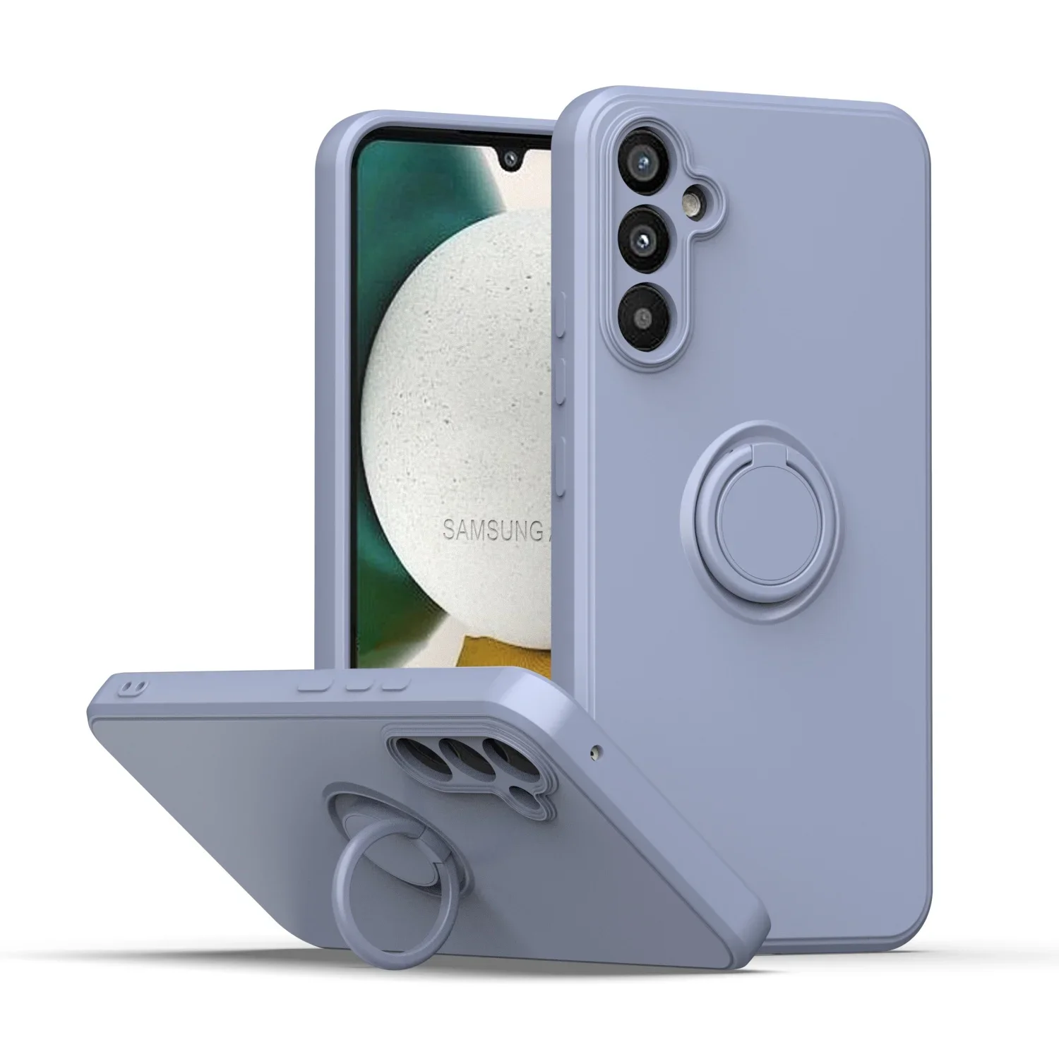 Magnetic Holder Ring Case - Liquid Silicone Phone Cover