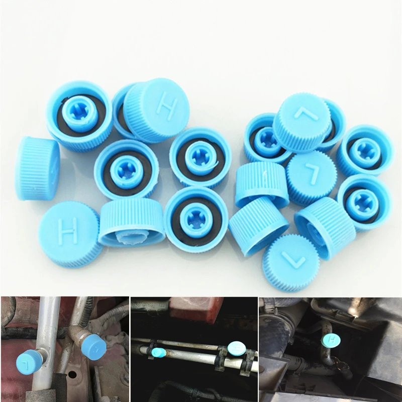 Air Conditioning Charging Port Caps 10 pairs R134a R12 Service Port Valve Dust Cap High / Low Side Air Conditioning Pipeline Replacement M9 M10