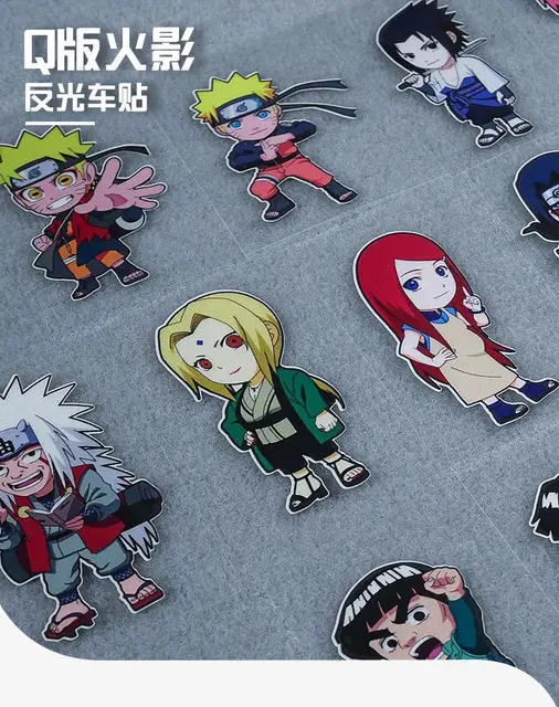 Bandai homem e mulher dos desenhos animados anime naruto sasuke sakura  hinata protetor solar impermeável reflexivo carro elétrico adesivos -  AliExpress