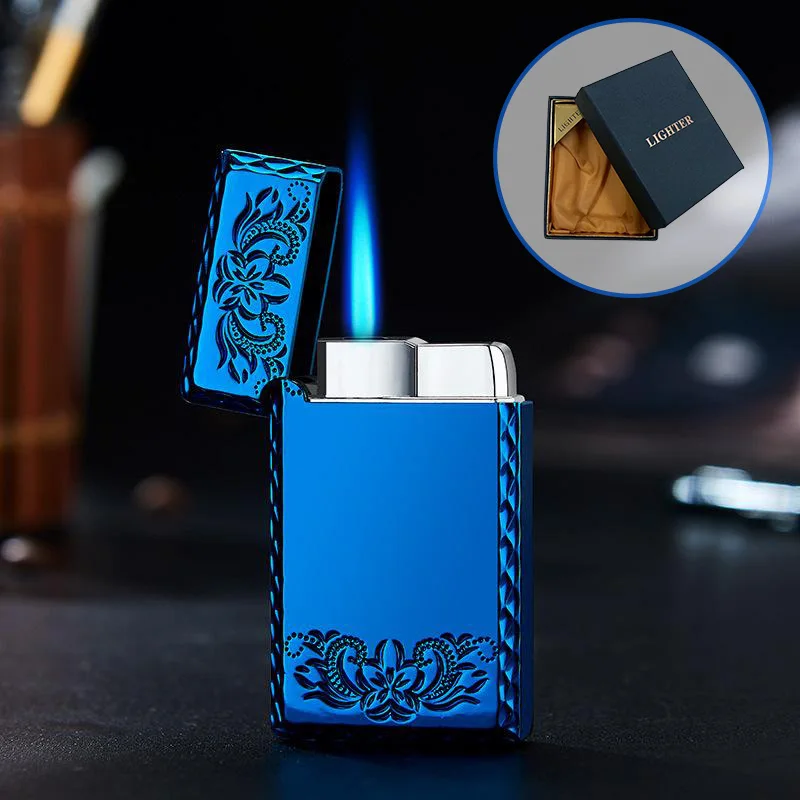 Waterproof Metal Lighter Direct Cigar Lighter for Men butane gas lighter cigarette lighter