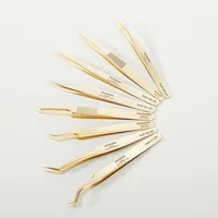 DeceMars  Eyelash Extension Tweezers Gold Color 2