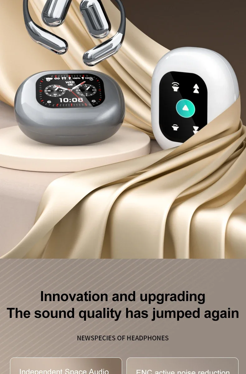 Description Picture 3 of itemBluetooth Wireless Headphones with LCD Touchscreen, AI Translation, ENC Noise Cancelling, Sports Earphones