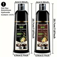 Shampoing 3 en 1 à base de plantes naturelles, 200ml, noir, marron foncé, couverture grise, nourrissant en profondeur, crème de coloration rapide pour femmes et hommes 6