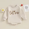 2023-08-15 Lioraitiin0-18M Sister Matching Romper Outfits Letter Print Long Sleeve Round Neck Sweatshirt Toddler Fall Clothes 3