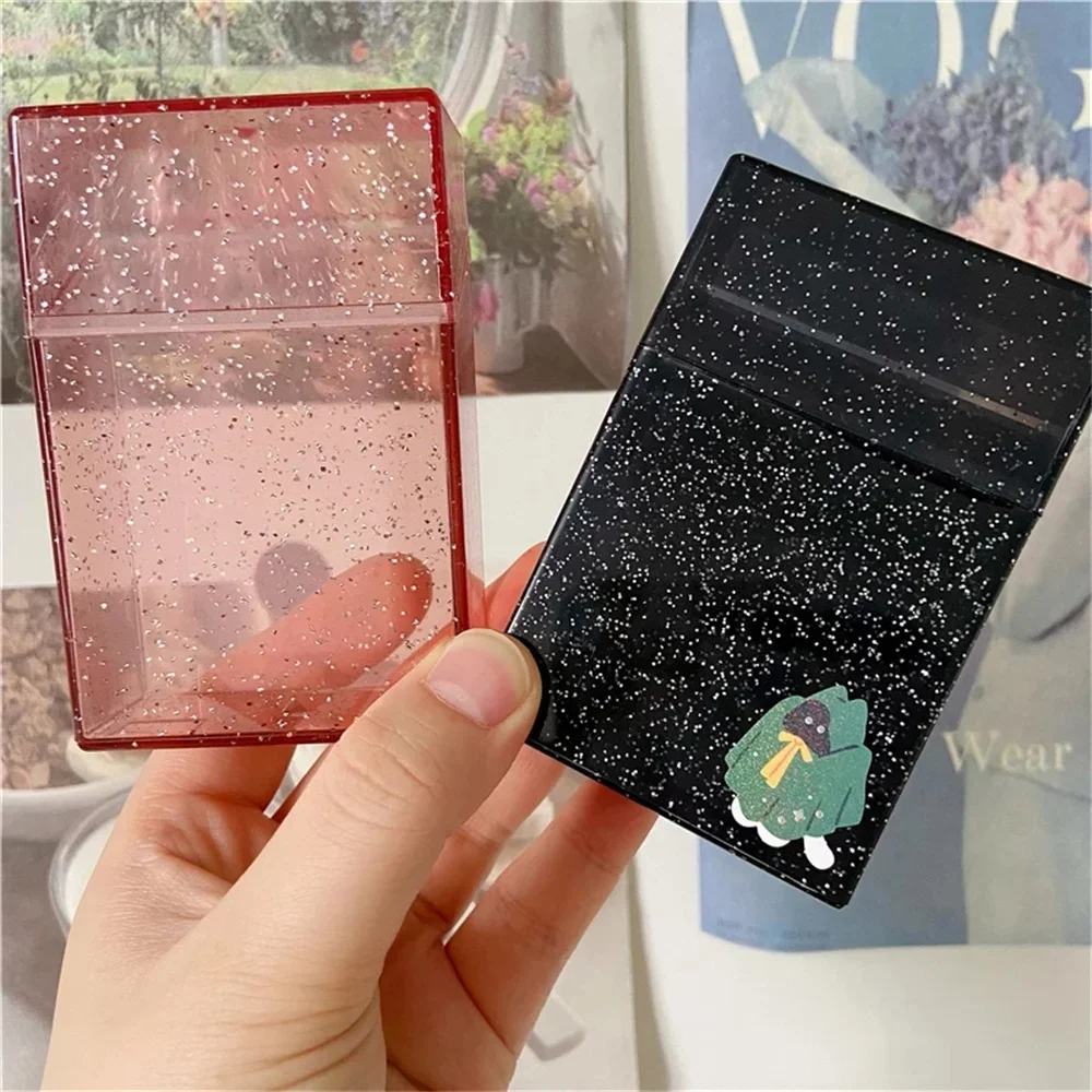 

Photo Card Storage Box Holder Ins Style Transparent Blingbling Box Case Container Albumes Photo Storage Box Korean Stationery
