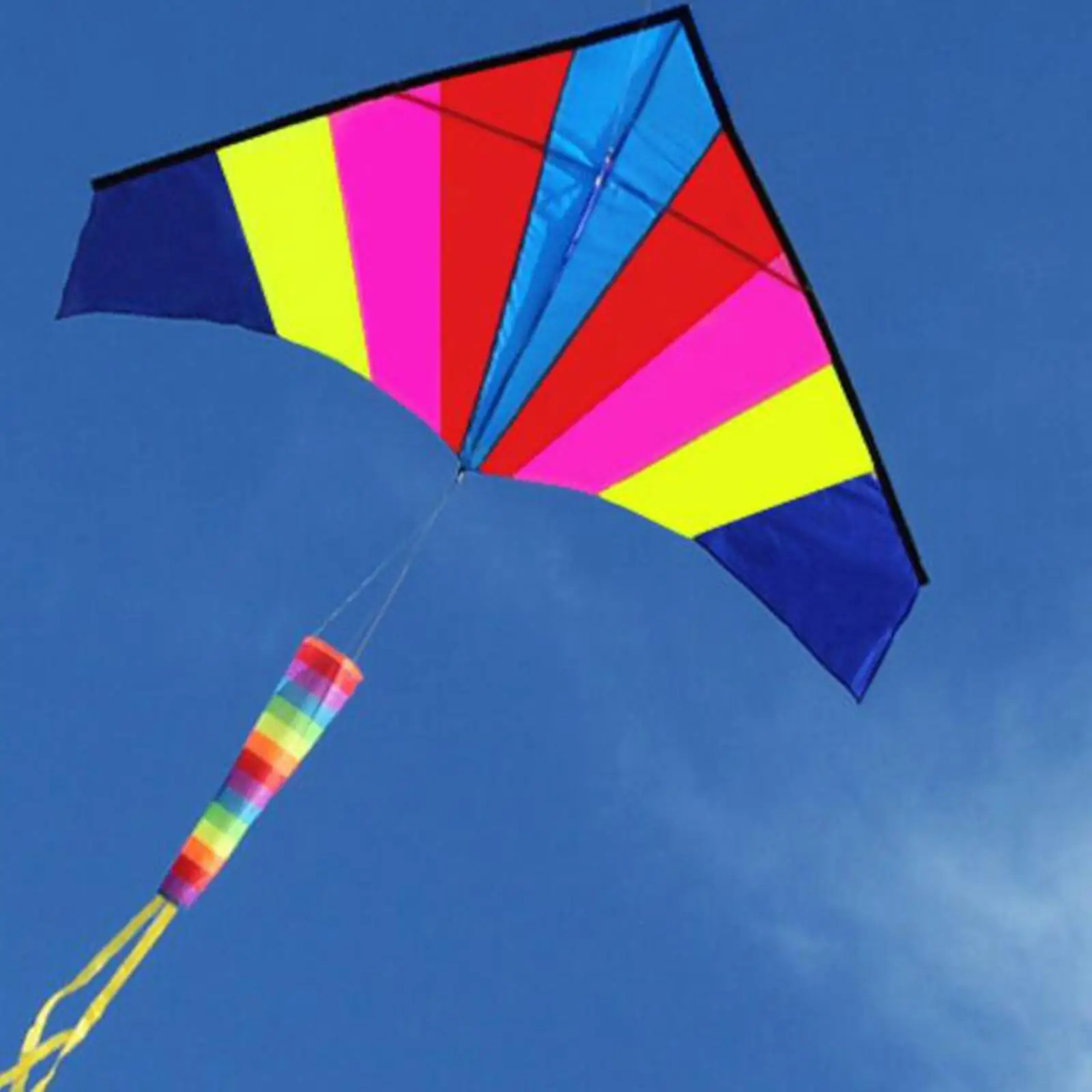 Rainbow Delta Kite Triangle Kite Easy Giant for Family Trips
