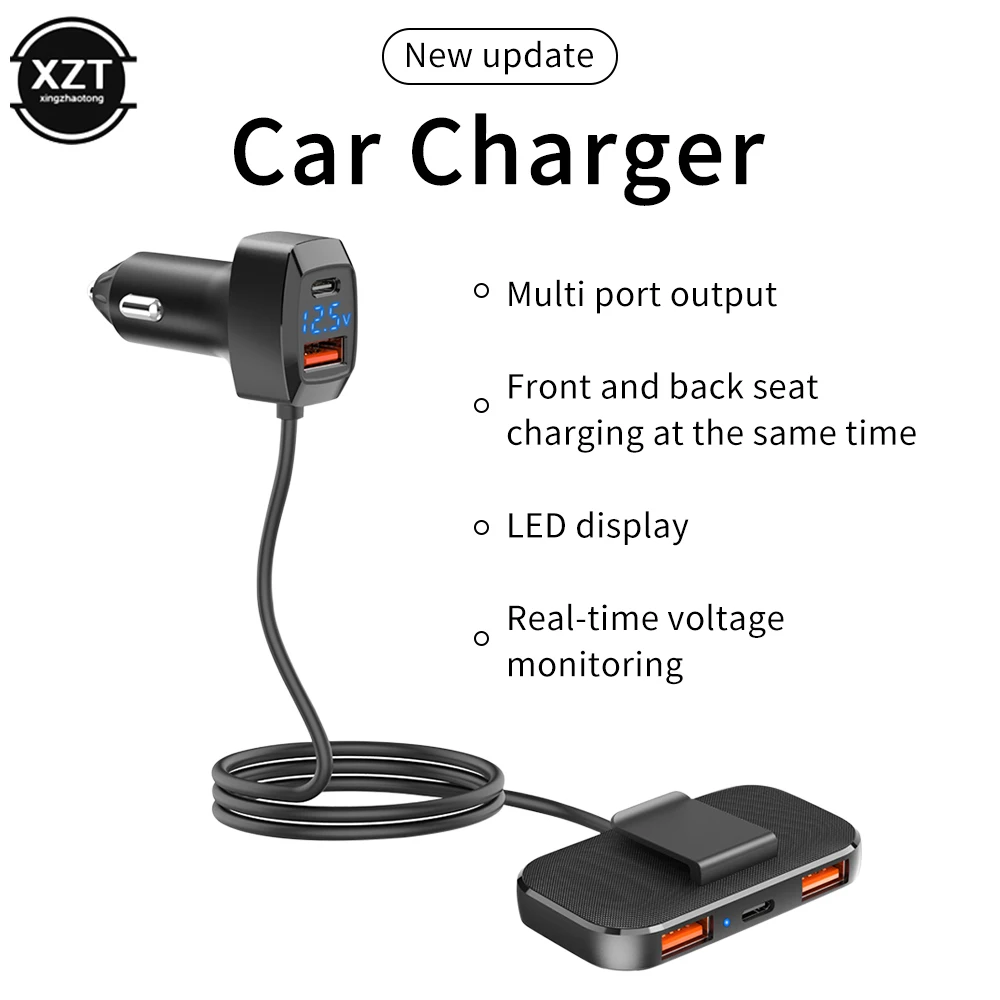 

HOT Sell !USB C Car Charger 5 Ports Multifunction Extension Type C USB 3.1A Fast Charging Phone Charger 31W High Power Adapter