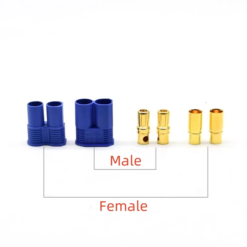 Connecteurs EC3 EC5 EC8 mâle femelle démontrés avec batterie RC, assemblage facile