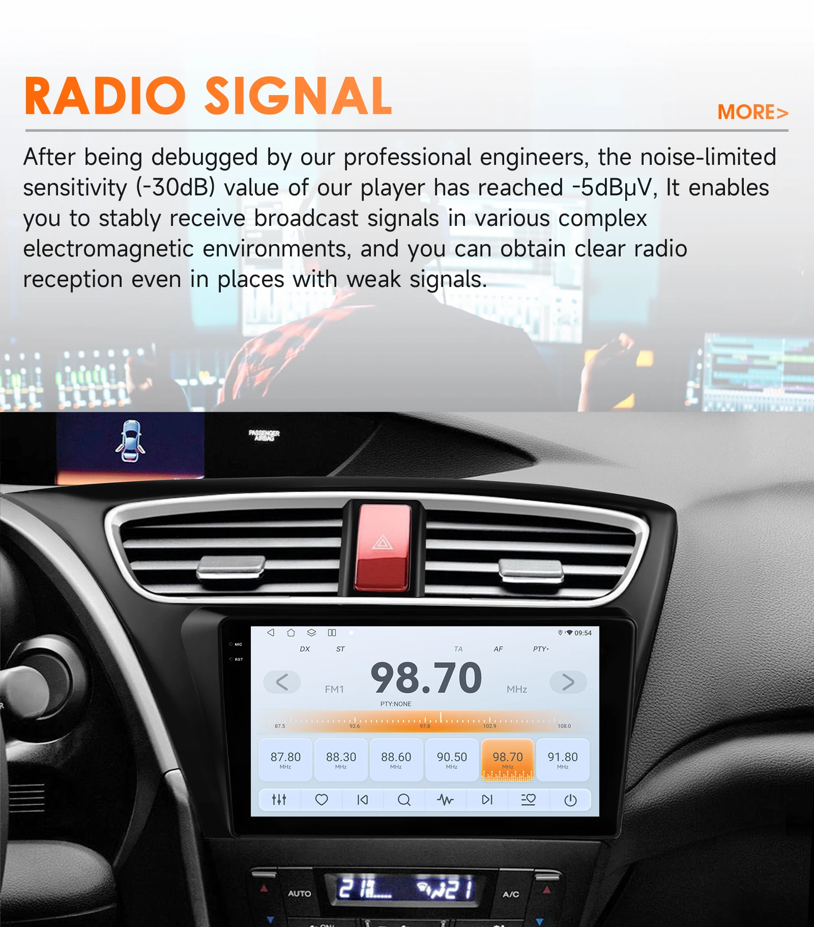 Hizpo 9'' 8G 128G Android 14 Auto Multimedia Player Für Honda Civic 9 FK FB 2012 - 2017 Carplay 4G 360Kamera Durch Snapdragon6115 – Detail 19