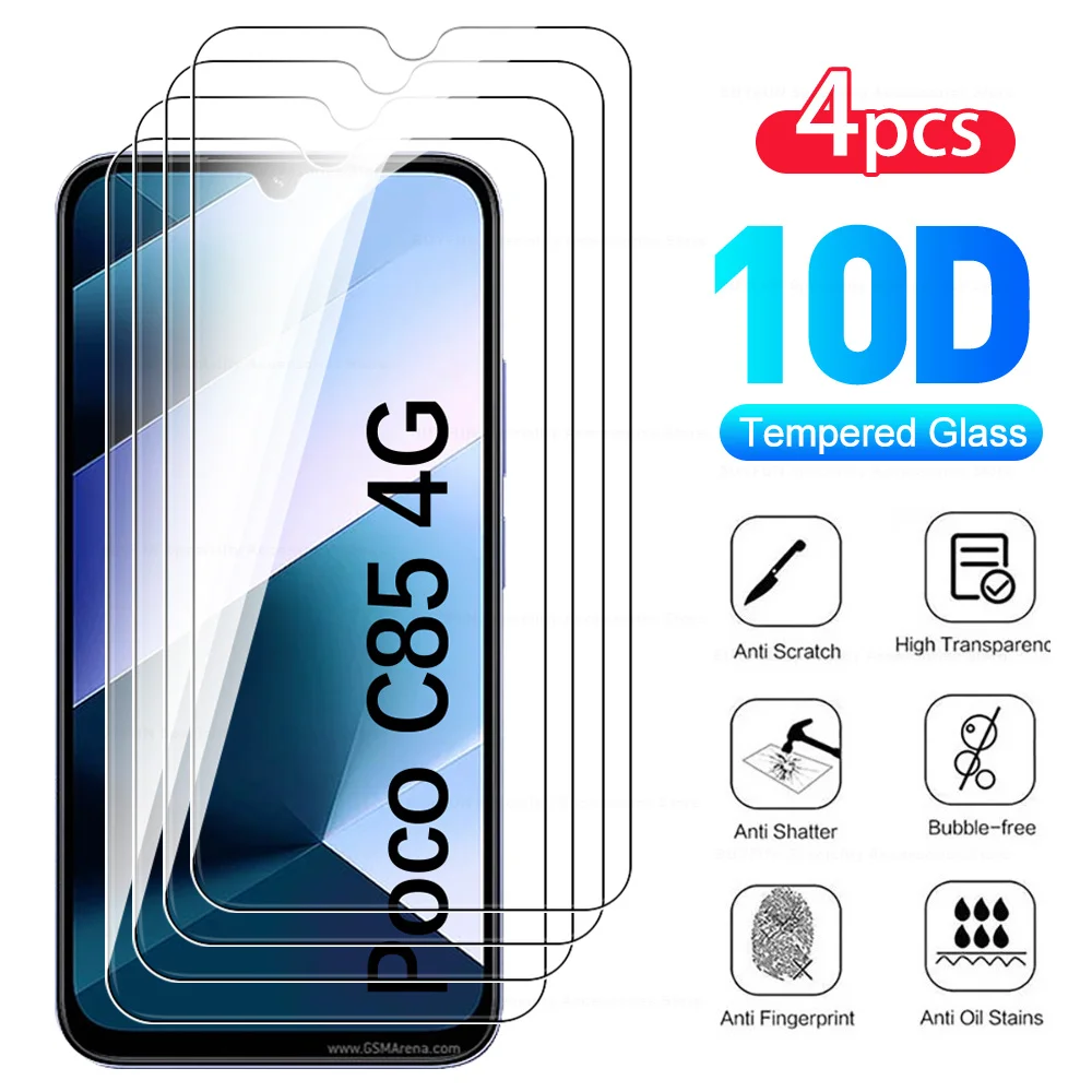 4-Pack Tempered Glass Screen Protector - Edge-to-Edge Protective Film Cover