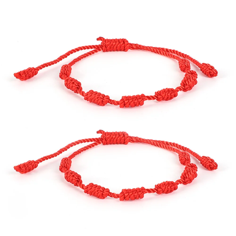 1 pc Feng Shui I Ching Ancient Coin Kabbalah Red String Attract Luck Wealth  Bracelets Amulet Red Rope Hand-woven Bracelet