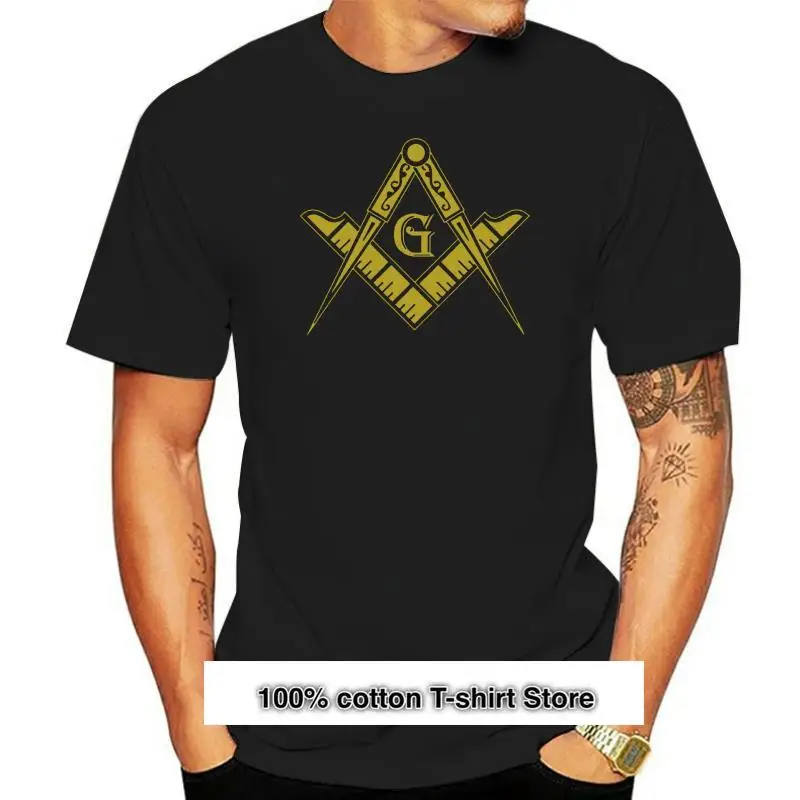 Camiseta De Algodon Para Hombre, Presa De Vestir, Con Cuello Redondo, De Color Dorado, Mason, Illuminati, Medievil, Craft Guild