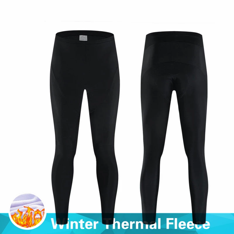 New Men's Winter Cycling Pants Team Black Thermal Fleece Long Bib Pants Mtb Bicycle Racing Bib Outdoor Sweatpants cycling pants cycling bib pants