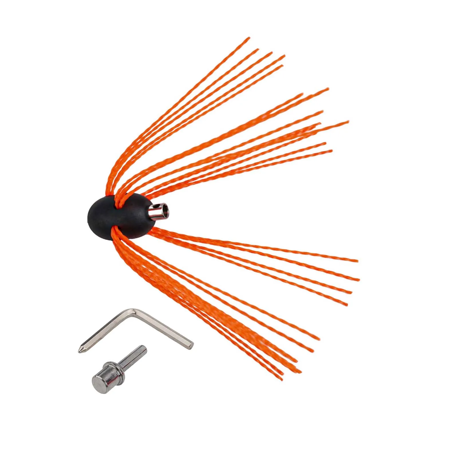 Chimney Power Sweeping Brush Cleaning Rotary Sweep DIY Set Flexible Brush Head Nylon Chrome With Drill Chuck Adapter