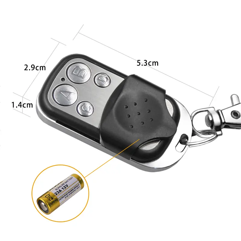 Garage Door Gate Opener Duplicator 4-Button Metal Buttons 433MHz Universal Clone Fixed Learning Rolling Code Gate Duplicator - Image 4