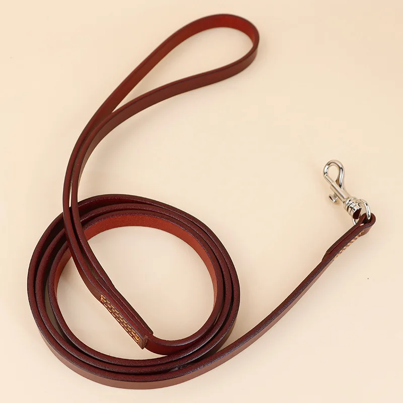 

Fashion Dog Cat Leash Small Medium Large Dog Pet Training Leash Soft cattlehide Quality Genuine Pet Leather Leash