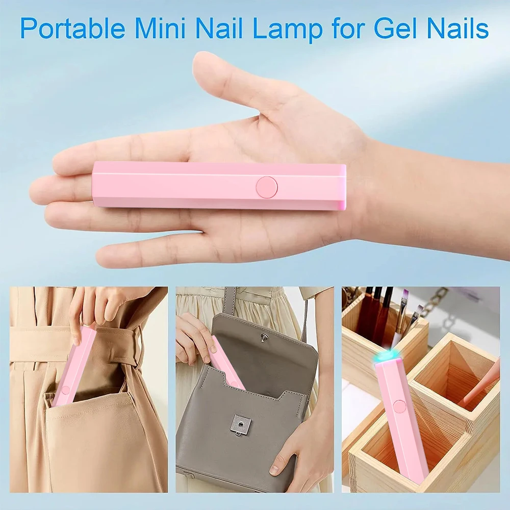 Compact USB Mini Nail Dryer for Gel Polish - Quick Dry UV LED Lamp