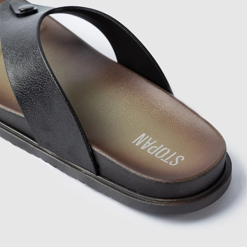 2024 New Summer Men's PVC Flip-Flops Non-Slip Casual Outdoor Wear Fashion Thick-Soled Beach Shoes Soft Comfortable Men Slippers