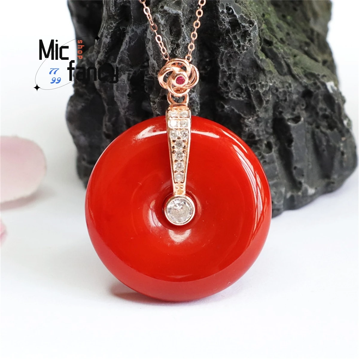 Natural Authentic South Red Agate Safety Buckle Pendant Lnlaid With S925 Silver Necklace Boutique Fashion Jewelry National Style