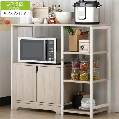 Creative Microwave Rack Multi Function Oven Storage Dining Table Kitchen Daily Storage Locker Dinnerware Organizer Modern