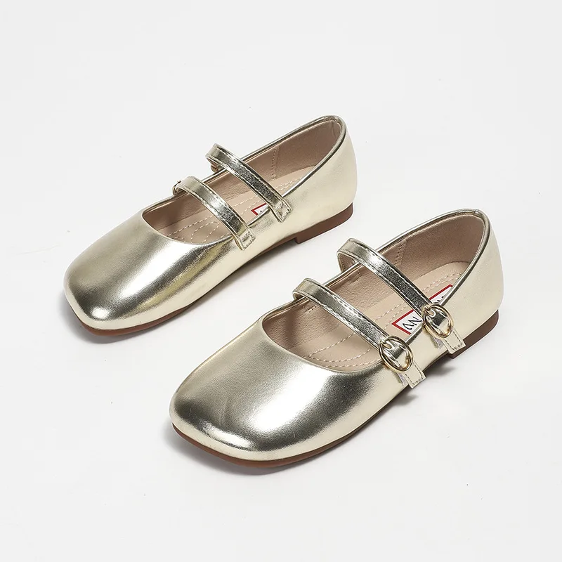 2024 Spring Autumn Korean Children Casual Leather Shoes Fashion Little Girl Soft Comfortable School Princess Birthday Party Shoe 2