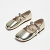 2024 Spring Autumn Korean Children Casual Leather Shoes Fashion Little Girl Soft Comfortable School Princess Birthday Party Shoe 2