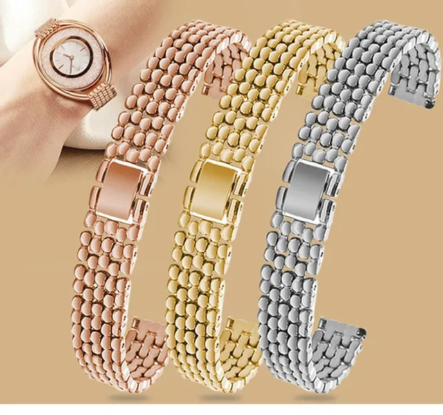Women's watch strap metal bracelet universal 10mm 12mm 14mm