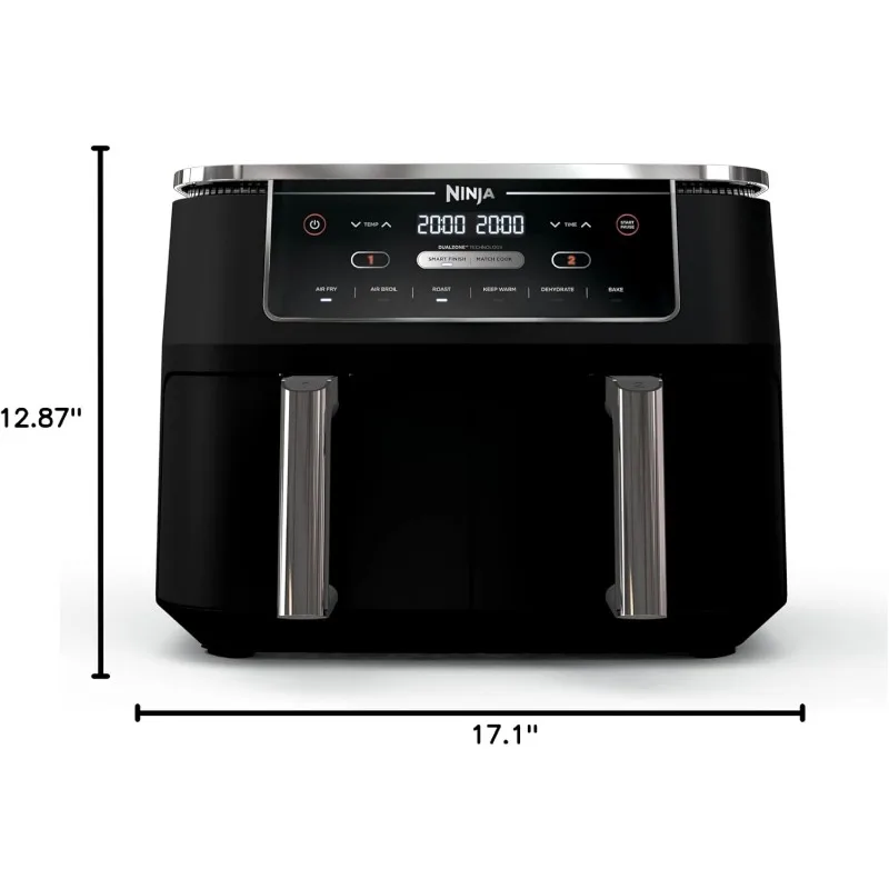 Ninja Air Fryer, Roast, Bake, Crisps, Broil, Reheats, Keep Warm, 10-in-1, Fries, Frozen Food, Veggies, Meat, 10 QT, Black, DZ302 6