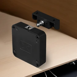 Wireless Bluetooth Smart Lock for Cabinets, Drawers, and Wardrobes with App Control and Long Battery Life (Black)