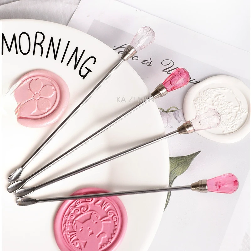 Fire Lacquer Wax Stirring Rod Metal Lacquer Spoon Melting Wax Spoon DIY Invitation Hand Account Retro Seal Making Auxiliary Tool wax sealing spoon