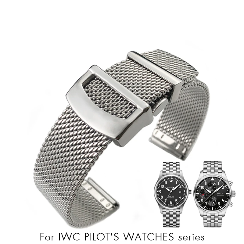 

20mm 22mm High Quality Stainless Steel WatchbandFit for IWC Pilot Mark mesh Watchband
