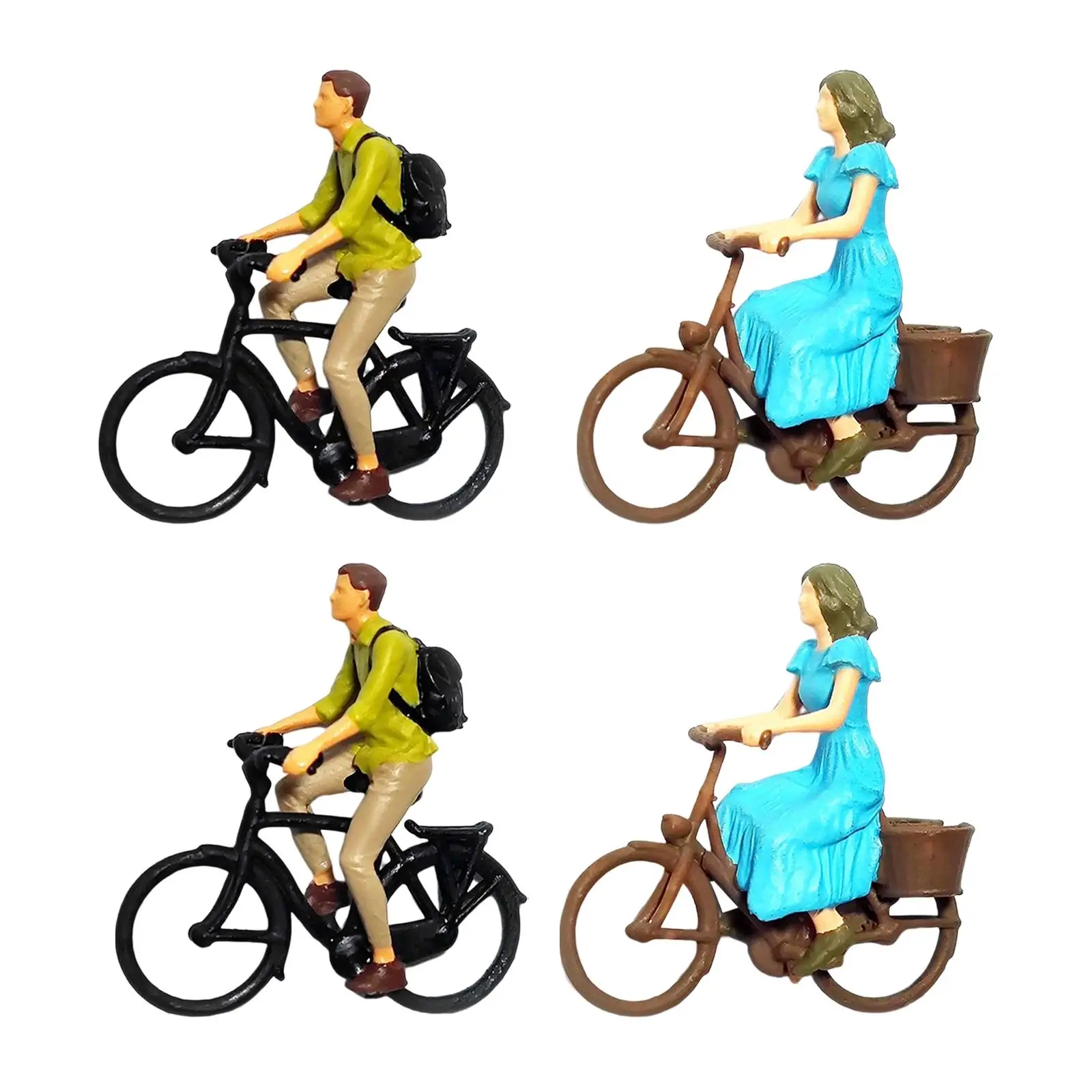 

Realistic 1/87 Scale Cyclist Figures Mini People Model Ornament for Miniature Scene Diorama Dollhouse Sand Table Layout