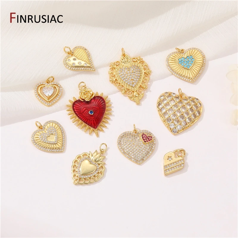 Set Collana Donna Con Ciondolo a Cuore 750er Oro 18K Placcato Oro