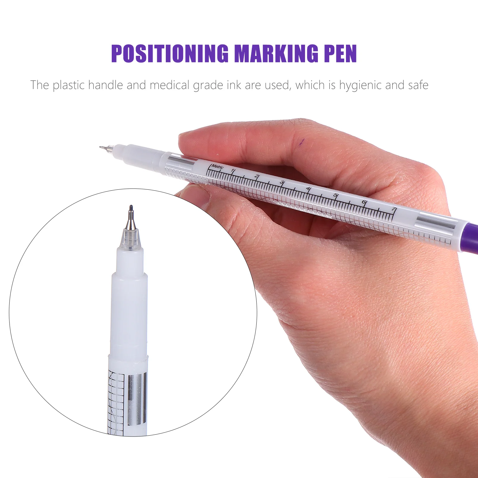 10 Pcs Tattoo Marker Skin Pen Oil Ink Painting Pencil Art Supplies Positioning Marking Surgical White Fine Tip Brushes Medical 3