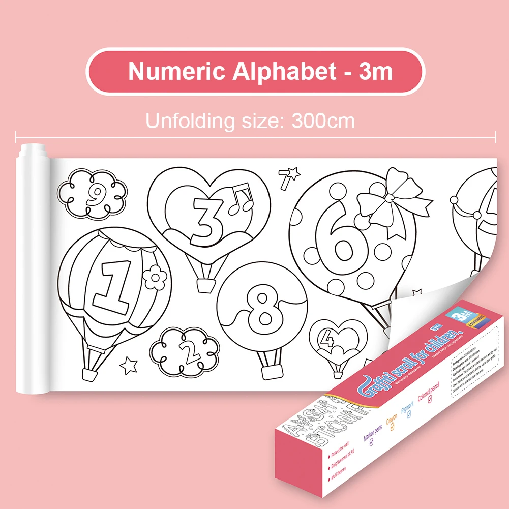 DIY 색칠 그림 종이 연필 그림으로 자를 수 있는 커팅 가능 종이 다용도 그림 종이 롤 어린이 선물용