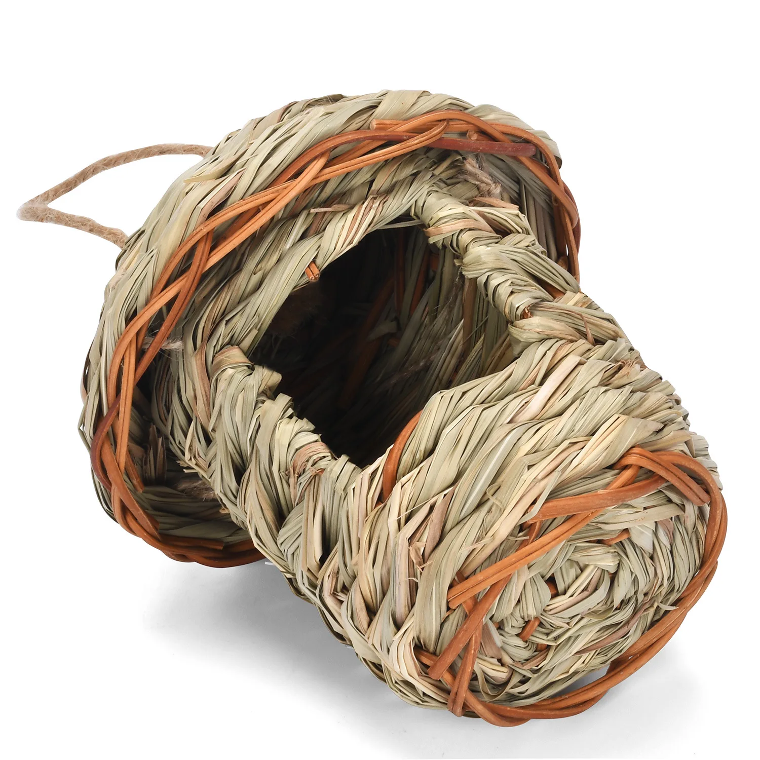 Natural grass woven bird's nest creative handmade birdcage garden decoration birdhouse pastoral style ecological birdhou Bedroom