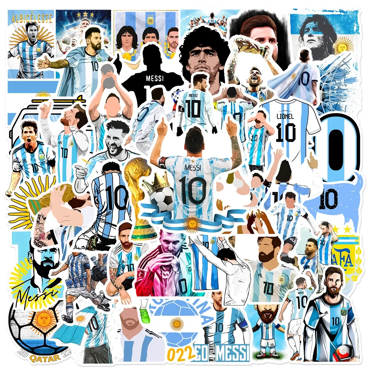 50Pcs 축구 별 Messii 스티커 DIY 노트북 전화 오토바이 자동차 수하물 가방 데칼 방수 스티커 장난감 도매