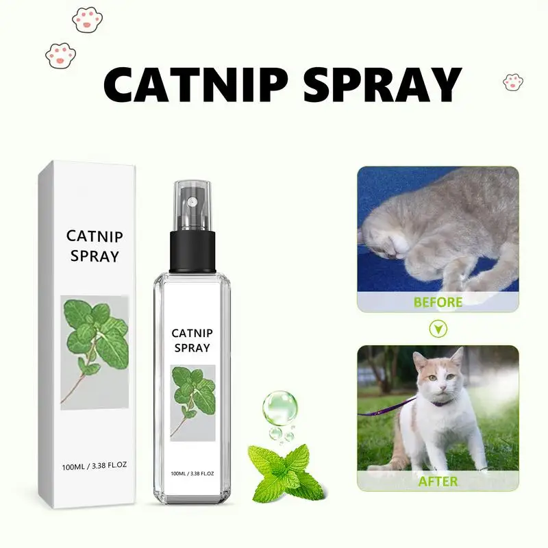 Spray de hierba gatera para gatos, ingredientes saludables, Spray de entrenamiento para gatitos, planta Natural, cuidado de mascotas, Spray líquido calmante para gatos, 100ml