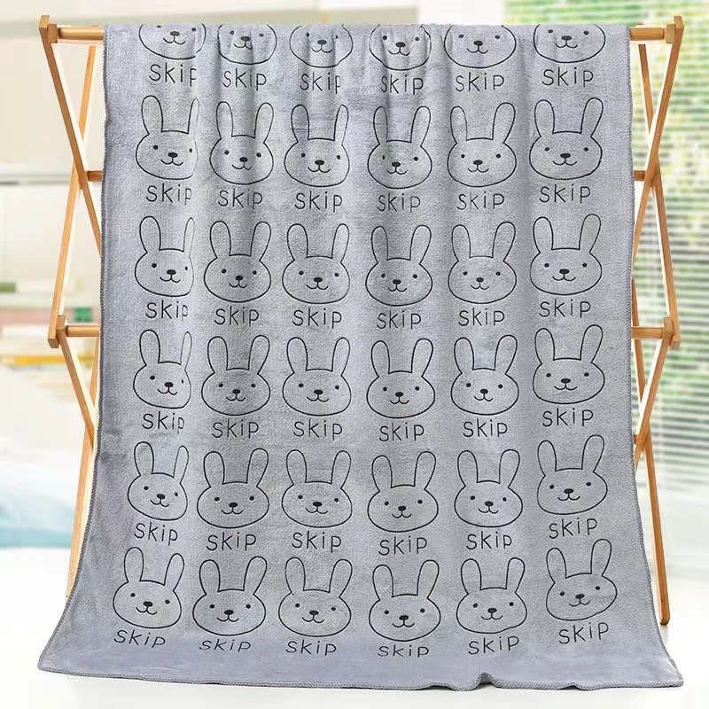 70*140cm Rabbit Microfiber Bath Towel Cute Large Soft Baby Kids Boys Girls Women Towels Beach Swimming Absorbent Wrap Quick Dry 6