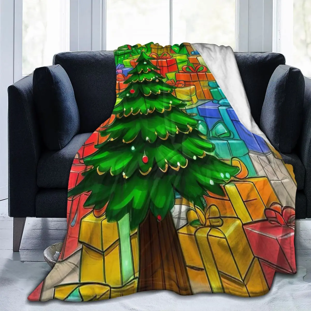 

Parcels Christmas Ultra-Soft Micro Fleece Blanket Cartoon Warm For Camping AntiPilling