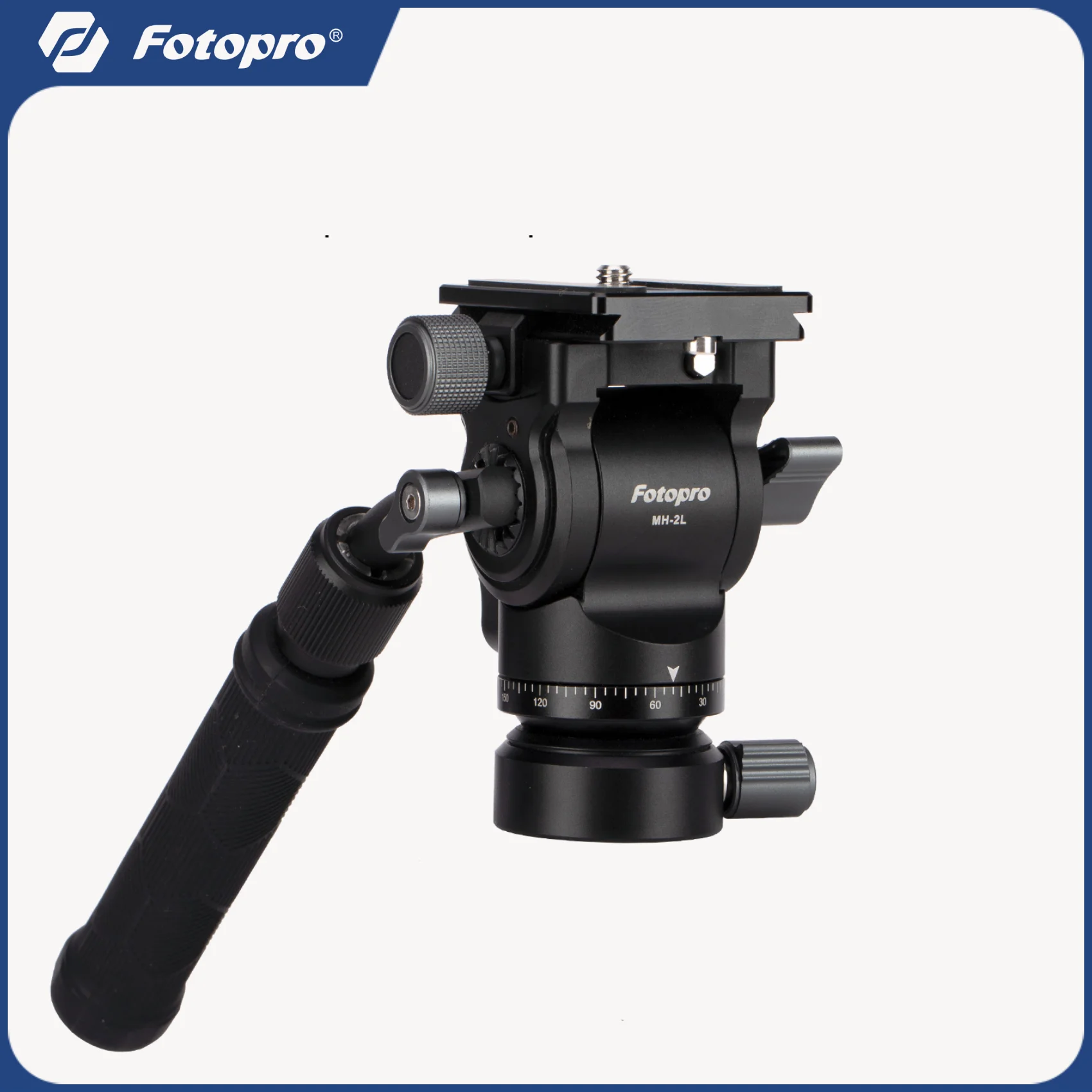 Fotopro MH-2L Video Fluid Head 360&deg; Panoramic Pan Tilt Head with Leveling Base Detachable Handle for X-Aircross 3
