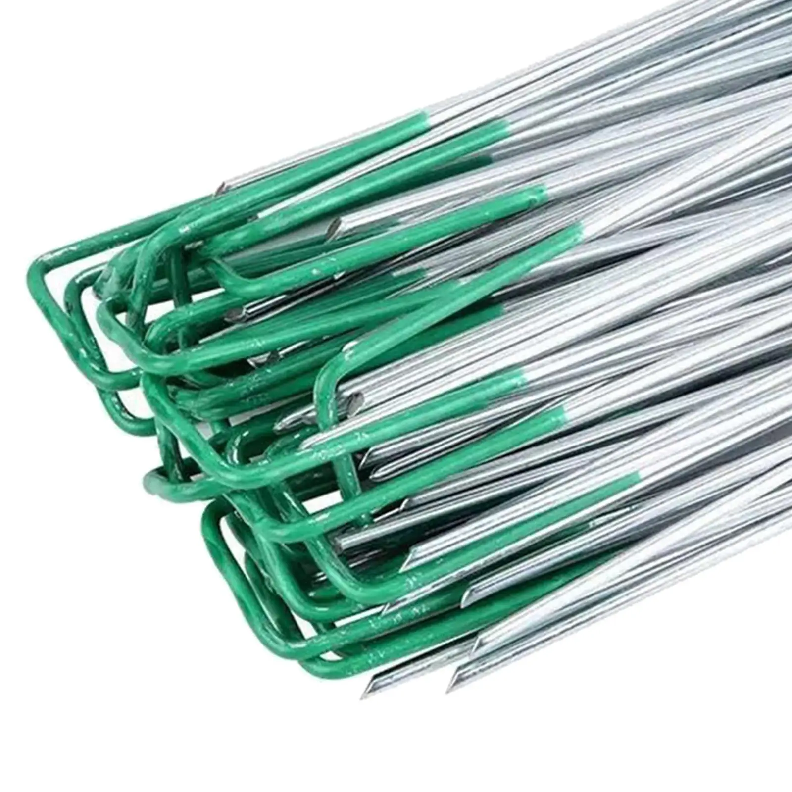 

50 Set Galvanized Wire U-Type Nails Lawn Tent Turf Stakes Fence Anchors Tool