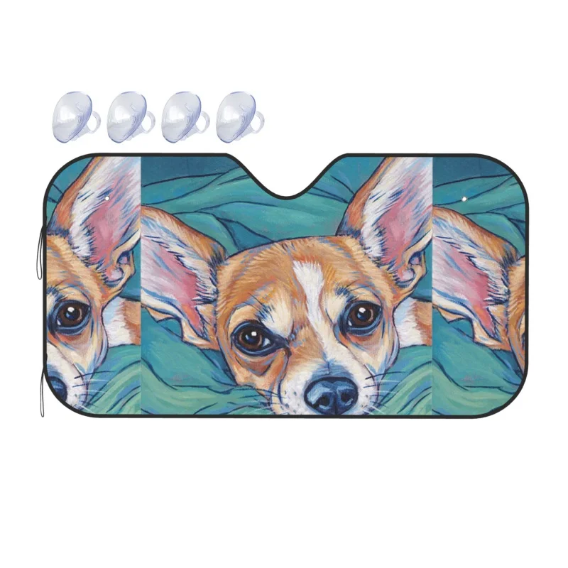 

Автомобильный солнцезащитный чехол на лобовое стекло с изображением чихуахуа